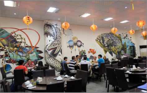 巫溪海鲜餐厅墙体彩绘